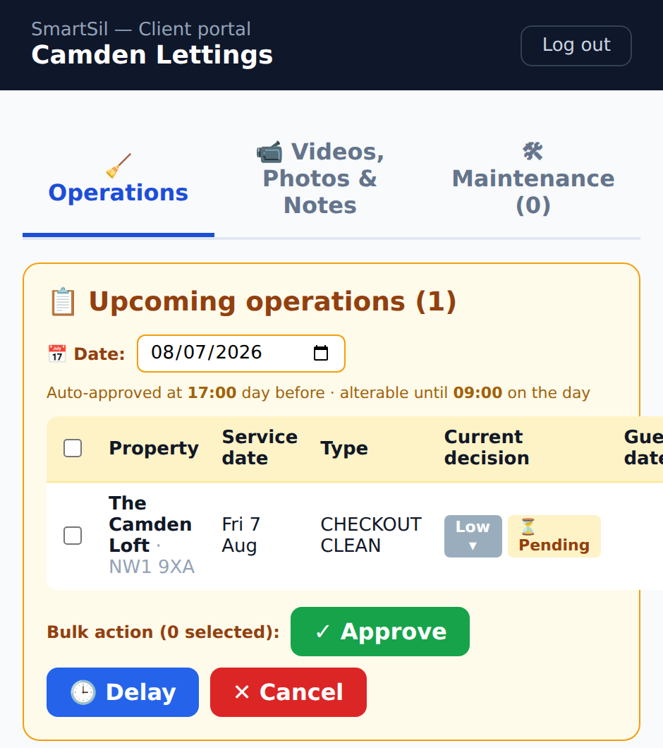 Approve, delay or move any visit from your phone